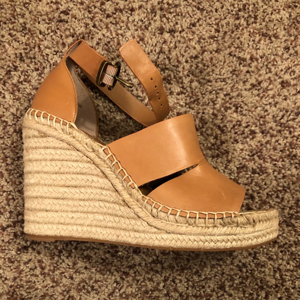 Tan Espadrille Wedges